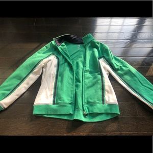 Green retro zip up sweatshirt